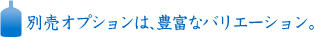 別売オプションは、豊富なバリエーション。